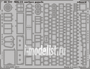 48727 Eduard 1/48 Фототравление MiGG-21 surface panels S.A.