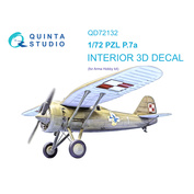 QD72132 Quinta Studio 1/72 3D Декаль интерьера кабины PZL P.7a (Arma Hobby)
