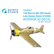 QD48467 Quinta Studio 1/48 3D Декаль интерьера кабины Macchi MC.200 Saetta (Поздний) (Italeri/Tamiya)