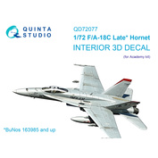 QD72077 Quinta Studio 1/72 3D Декаль интерьера кабины F/A-18C late (Academy)