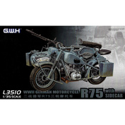 L3510 Great Wall Hobby 1/35 German motorcycle BMW R75 with a sidecar and a trailer-truck