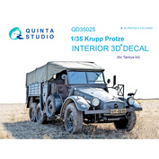 QD35025 Quinta Stuido 1/35 3D Декаль интерьера кабины для Krupp Protze (для модели Tamiya)