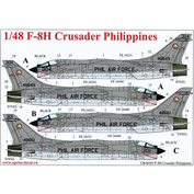 UR48203 UpRise 1/48 Декаль для F-8H Crusader Pilippines с полными тех. надписями