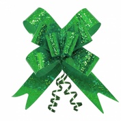 Подарочный бант-бабочка голография, Зелёный