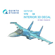 QD72128 Quinta Studio 1/72 3D Декаль интерьера кабины Суххой-34 (Звезда/italeri)