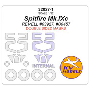 32027-1 KV Models 1/32 Spitfire Mk.IXc (REVELL #03927, #00457) - (Double-sided masks) + masks for rims and wheels