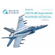 QD48198 Quinta Studio 1/48 3D Декаль интерьера кабины F/A-18E (для модели Meng)