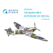 QD32244 Quinta Studio 1/32 3D Декаль интерьера кабины Spitfire Mk.V (Kotare)