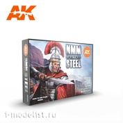 AK11601 AK Interactive acrylic paint Set Non Metallic Metal: Steel Set