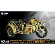 L3508 Great Wall Hobby 1/35 German motorcycle Zundapp Ks 750 with cradle and trolley trailer