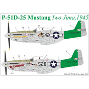 UR32128 Sunrise 1/32 Decals for P-51D-25 Mustang Iwo Jima, 1945, since then. inscriptions