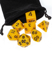 DA0003 Звезда Набор из 7 кубиков для ролевых игр (желтый) блистер с мешочком