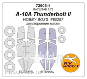 72905-1 KV Models 1/72 Двусторонняя маска для A-10A Thunderbolt II + маски на диски и колеса