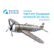 QD48498 Quinta Studio 1/48 3D Декаль интерьера кабины P-47С Thunderbolt (Dora Wings)