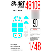 48108 SX-Art 1/48 Окрасочная маска для модели Советского истребителя Yakovlev-9Д фирмы 