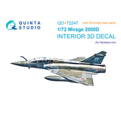 QD+72247 Quinta Studio 1/72 3D Декаль интерьера кабины Mirage 2000D (Modelsvit) (с 3D-печатными деталями)