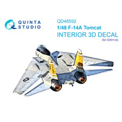 QD48592 Quinta Studio 1/48 3D Декаль интерьера кабины F-14A Tomcat (GWH)