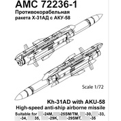 AMC72236-1 Advanced Modeling 1/72 Kh-31AD airborne guided missile with AKU-58 launcher
