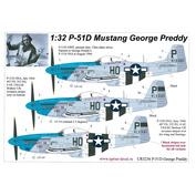 UR3236 UpRise 1/32 Декали для P-51D-5/30 Mustang George Preddy, с тех. надписями