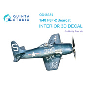 QD48384 Quinta Studio 1/48 3D Декаль интерьера кабины F8F-2 Bearcat (HobbyBoss)