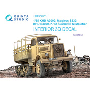 QD35028 Quinta Studio 1/35 3D Декаль интерьера кабины KHD A3000, Magirus S330, KHD S3000, KHD S3000/SS M Maultier (ICM)