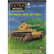 EM073 EXTRA MODEL 1/25 Модель из бумаги Pz.Kpfw. KW-1B 756(r)