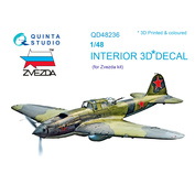 QD48236 Quinta Studio 1/48 3D Decal cabin interior Ilyushin-2 1943 (double) (Zvezda)