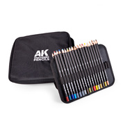 AK10050 AK Interactive Полный набор карандашей для везеринга в тканевом чехле на молнии / Weathering Pencils Full Range Cloth Case with a Zipper