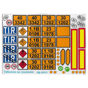 024211 Микродизайн 1/24 Набор цветного фототравления цветных опознавательных знаков и знаков опасных грузов для грузовиков