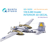 QD+32250 Quinta Studio 1/32 3D Декаль интерьера кабины A-26C Invader (HobbyBoss) (с 3D-печатными деталями)