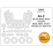 72604 KV Models 1/72 Набор окрасочных масок для Ан-2