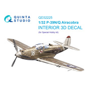 QD32225 Quinta Studio 1/32 3D Декаль интерьера кабины P-39Q/N Airacobra (Special Hobby)