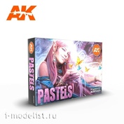 AK11607 AK Interactive Набор акриловых красок пастельных тонов (Pastel Colors Set)