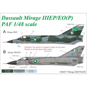 UR4877 UpRise 1/48 Декали для Mirage IIIEP/EP(O) Pakistan Air Force