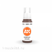 AK11104 AK Interactive Краска акриловая 3rd Generation Saddle Brown 17ml / Коричневый (кожаное седло)