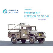 QD35061 Quinta Studio 1/35 3D Декаль интерьера кабины Dodge M37 (Roden)