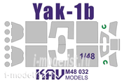 M48 032 KAV Models 1/48 Окрасочная маска на Яk-1Б (Accurate/Звезда)