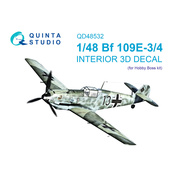 QD48532 Quinta Studio 1/48 3D Декаль интерьера кабины Bf 109E-3/4 (HobbyBoss)