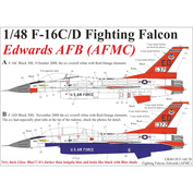 UR48159 UpRise 1/48 Декаль для F-16C/D (Block 30) Edwards AFB (AFMC)