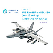 QD48243 Quinta Studio 1/48 3D Декаль интерьера кабины F/A-18F late / EA-18G (Meng)