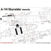 UR32150 UpRise 1/32 Декаль для A-1H Skyraider, тех. надписи (чёрные)