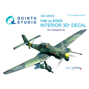 QD48092 Quinta Studio 1/48 3D Декаль интерьера кабины Ju 87D/G (для модели Hasegawa)