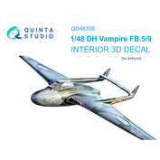 QD48338 Quinta Studio 1/48 3D Декаль интерьера кабины DH Vampire FB.5/FB.9 (Airfix)