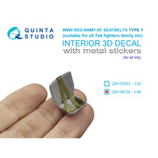 QR+48130 Quinta Studio 1/48 Комплект ремней для самолета ВВС РККА тип 1, ВОВ (с металлическими пряжками) (для всех моделей)