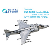 QD32194 Quinta Studio 1/32 3D Декаль интерьера кабины AV-8B Harrier II поздний (Трубач)