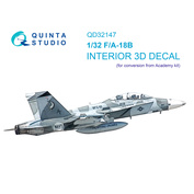 QD32147 Quinta Studio 1/32 3D Декаль интерьера кабины F/A-18B (Academy)