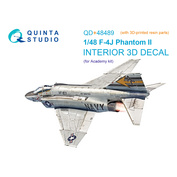 QD+48489 Quinta Studio 1/48 3D Декаль интерьера для F-4J Phantom II (Academy) (с 3D-печатными деталями)