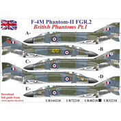UR48218 Sunrise 1/48 Decal for British F-4M Phantom-II FGR.2, FFA (removable lacquer substrate)