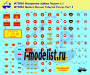 72010 New Penguin 1/72 Decal for Russian Internal troops (Russian Internal Forces marks)