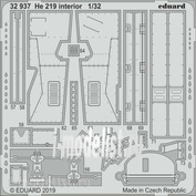 32937 Eduard photo etched parts for 1/32 He 219 interior